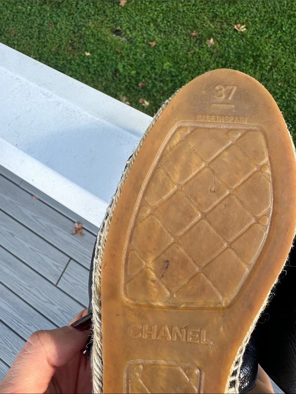 CHANEL leather espadrilles